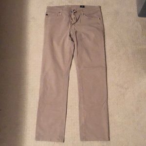 Adriano Goldschmied Men's Graduate Tailored Straight Leg Jeans (33x34) - Khaki